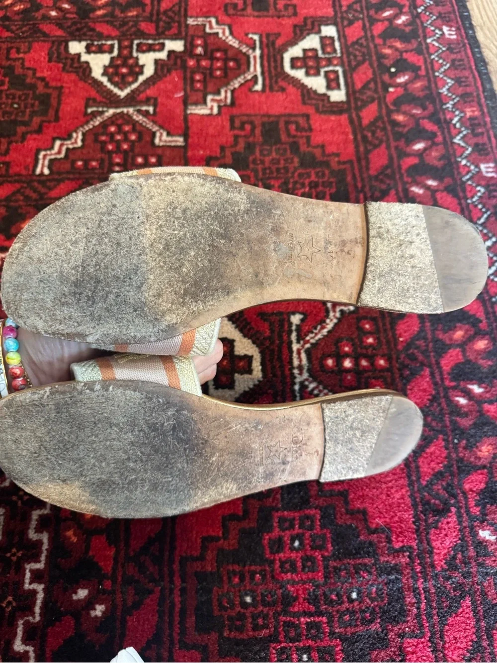 Christian Dior Canvas Lurex Embroidered Dway Flat Slide Sandals 39
